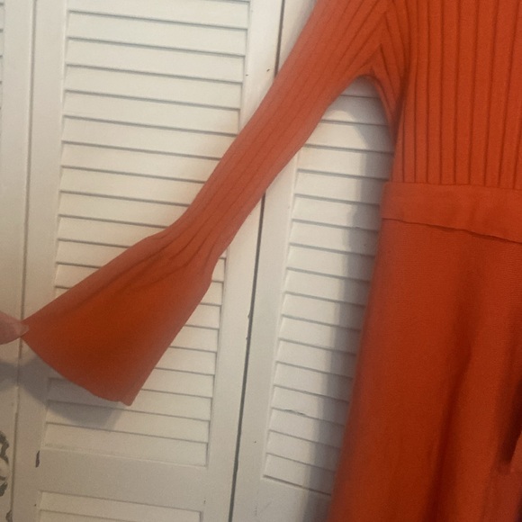 NWT Dahlia MacPhee Orange and Black Belted Dress (Size:Small) - Picture 3 of 12